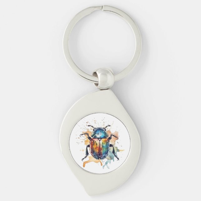 Rainbow Scarab Keychain (Front)