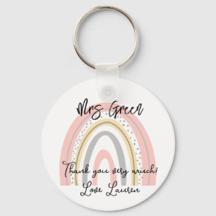 Rainbow school teacher keychain