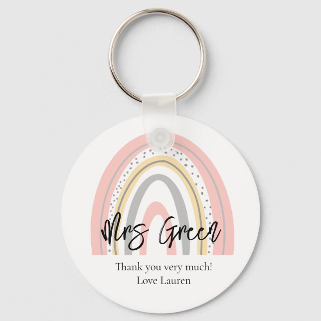 Rainbow school teacher keychain (Front)