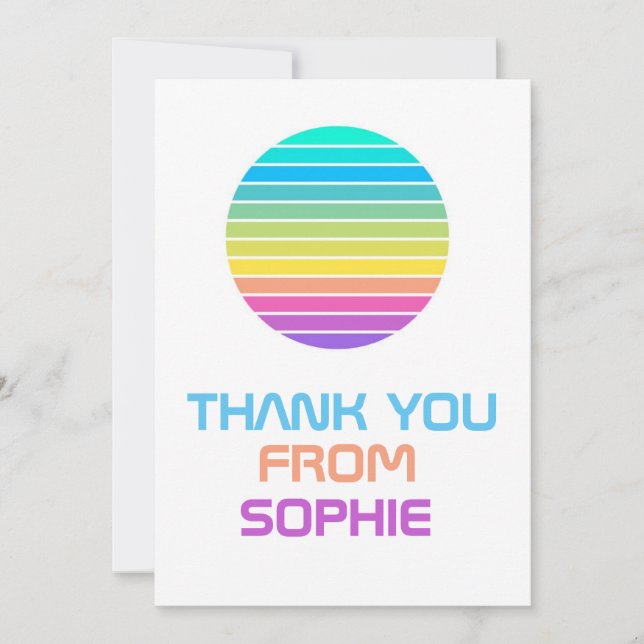 Rainbow Sci-Fi Thank You Card – Custom Name (Front)
