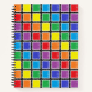 Rainbow Scratched Squares Notebook