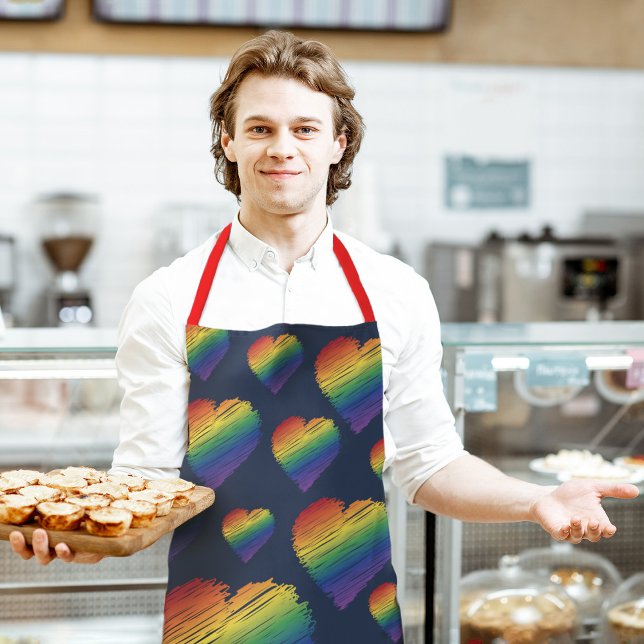 Rainbow scribble heart apron (Creator Uploaded)