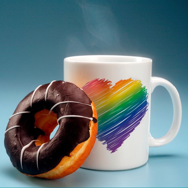 Rainbow scribble heart mug (Creator Uploaded)
