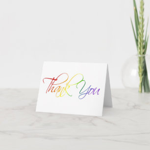 Rainbow Scriptina Thank You Card