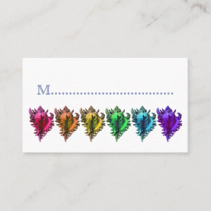 Rainbow Sea Shells Reception Table Seating Cards