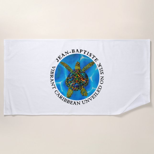 Rainbow Sea Turtle Beach Towel (Front)