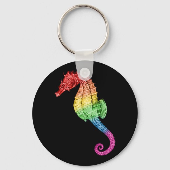 Rainbow Seahorse Keychain (Front)