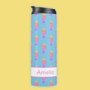 Rainbow Seahorse Personalized Thermal Tumbler