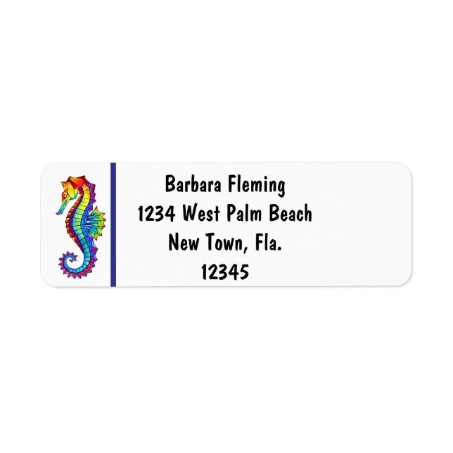 Rainbow Seahorse Return Address (Front)