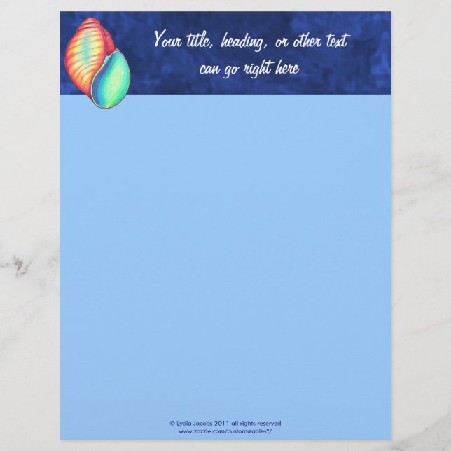 Rainbow Seashell Letterhead (Front)