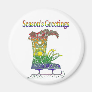 Rainbow Season's Greetings Magnet