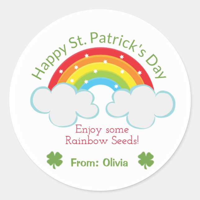 Rainbow Seeds Sticker personnalisé St. Patrick's D (Devant)