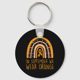 Rainbow September We Wear Orange Leukaemia Awarene Keychain