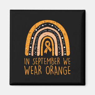 Rainbow September We Wear Orange Leukaemia Awarene Magnet