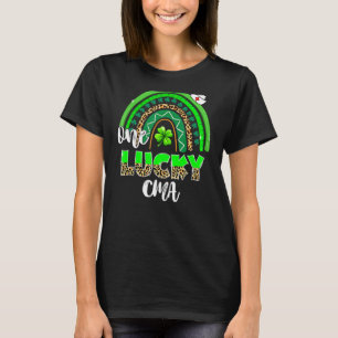 Rainbow Shamrock One Lucky Cma Nurse Leopard St Pa T-Shirt