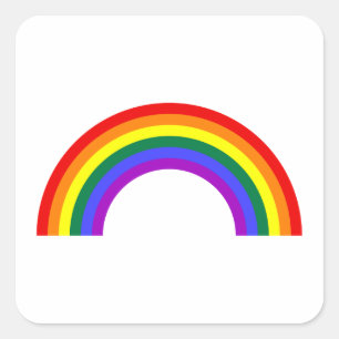 Rainbow Shape Square Sticker