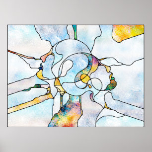 Rainbow Shards. Unity of Stained Glass series. Bac Poster