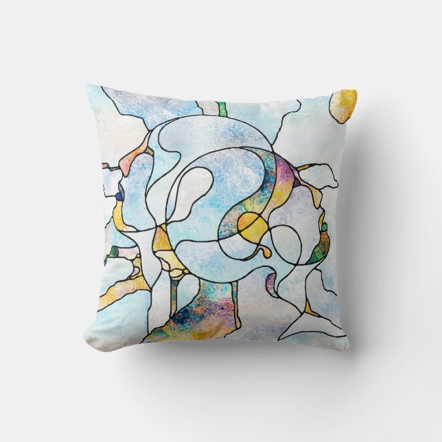 Rainbow Shards. Unity of Stained Glass series. Bac Throw Pillow (Front)