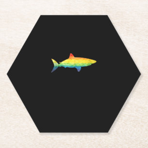 Rainbow Shark Gay Pride Flag LGBT LGBTQ Tank Top Paper Coaster