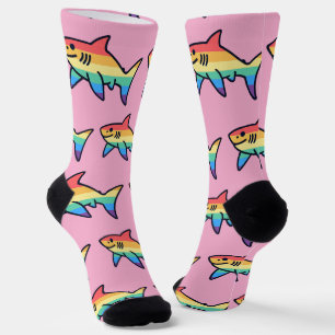 Rainbow Shark Pride - Kawaii Nautical LGBTQ+ Socks