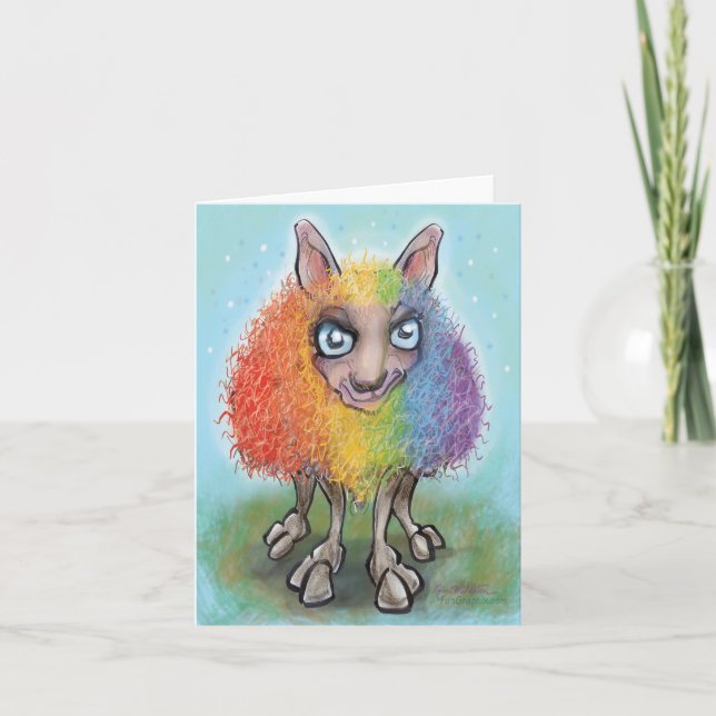 Rainbow Sheep Holiday Card (Front)