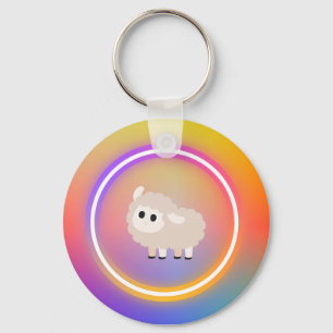 Rainbow Sheep Keychain