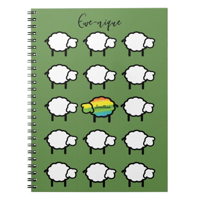 rainbow sheep notebook ewe-nique gtatitude (Front)
