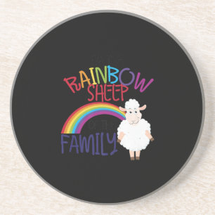 Rainbow sheep of family   Colourful Sheep Gift Coaster