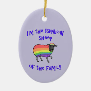 Rainbow Sheep of the Family Ceramic Ornament