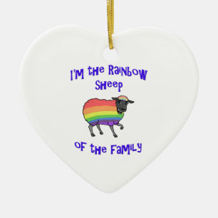 Rainbow Sheep of the Family Ceramic Ornament