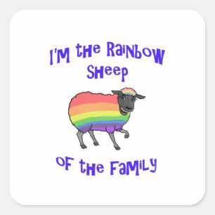 Rainbow Sheep of the Family Square Sticker