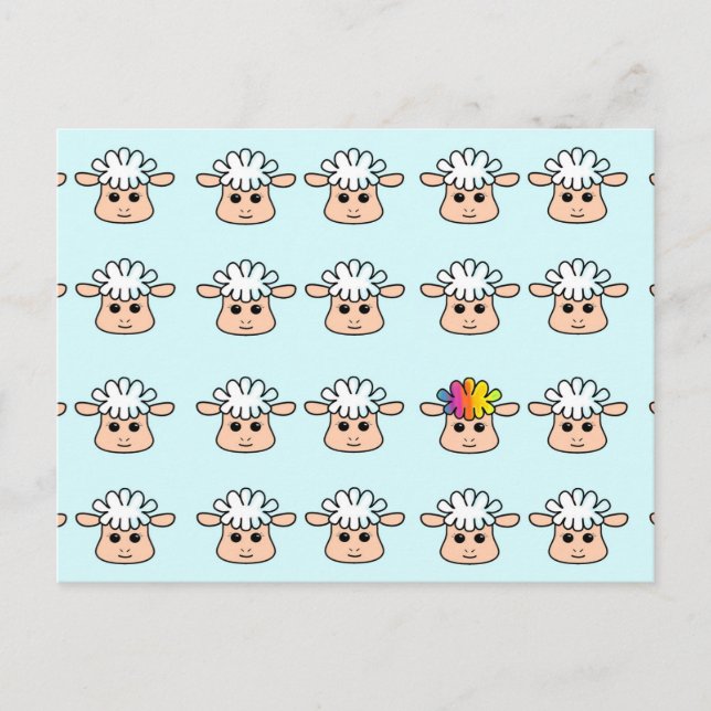rainbow sheep postcard (Front)