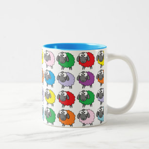 Rainbow Sheep Two-Tone Coffee Mug