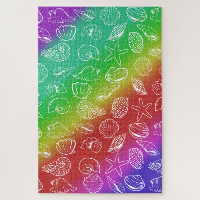 Rainbow Shellfish Pattern 20" x 30" Jigsaw Puzzle (Vertical)