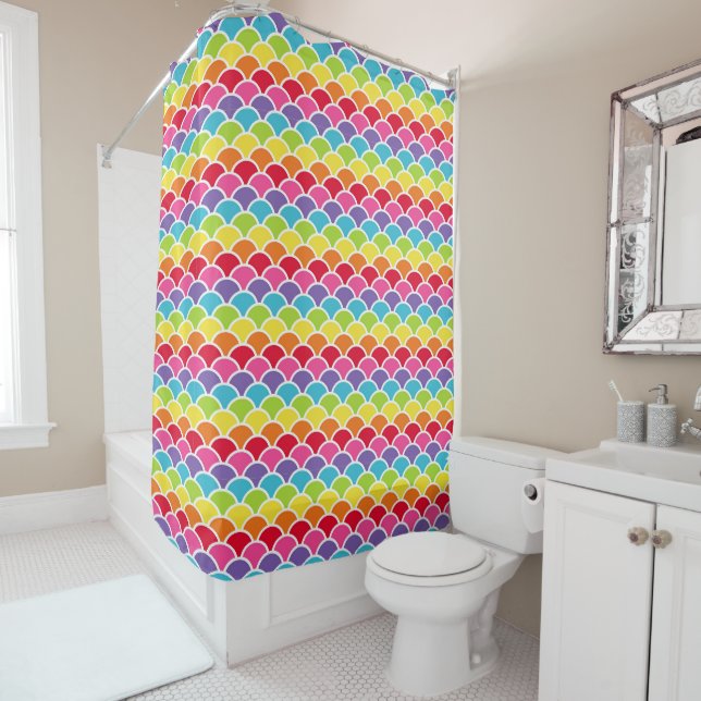 Rainbow Shells Shower Curtain (In Situ)