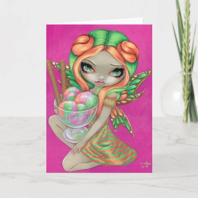 "Rainbow Sherbet Fairy" Greeting Card (Front)