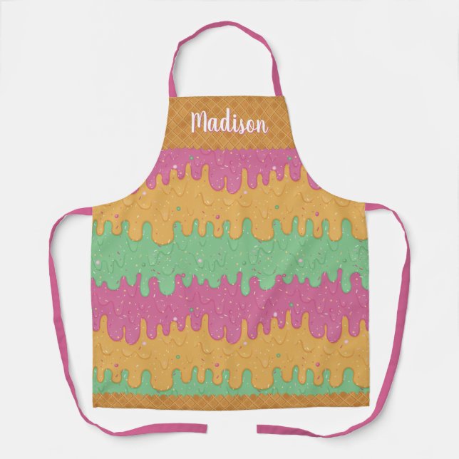 Rainbow Sherbet Ice Cream Apron (Front)