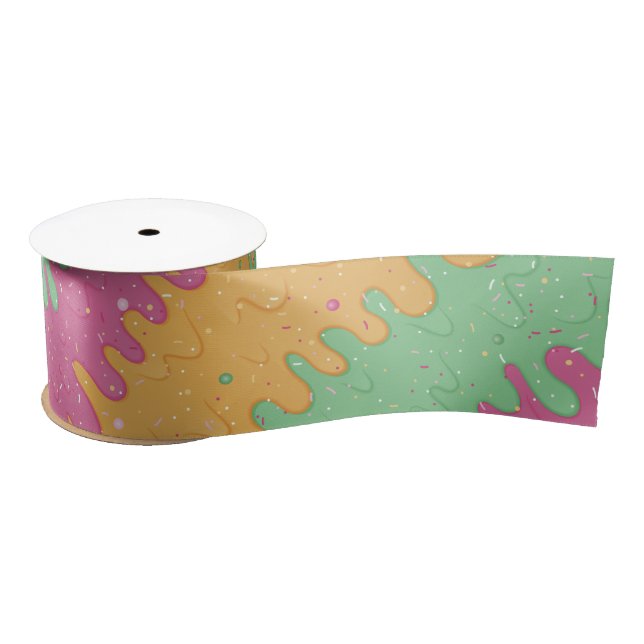 Rainbow Sherbet Ice Cream Satin Ribbon (Spool)