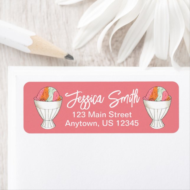 Rainbow Sherbet Ice Cream Sorbet Dessert Scoop (Insitu)