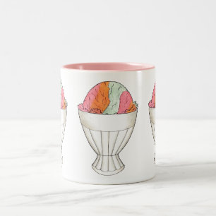 Rainbow Sherbet Ice Cream Sorbet Dessert Scoop Two-Tone Coffee Mug