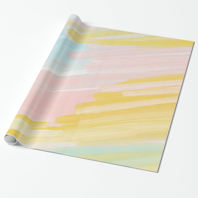 Rainbow sherbet pastel painting wrapping paper (Unrolled)