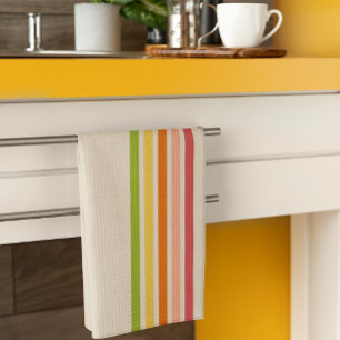 Rainbow Sherbet Vintage-Striped Kitchen Towel