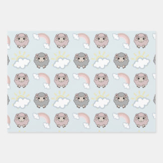 Rainbow Shhep Wrapping Paper Sheet