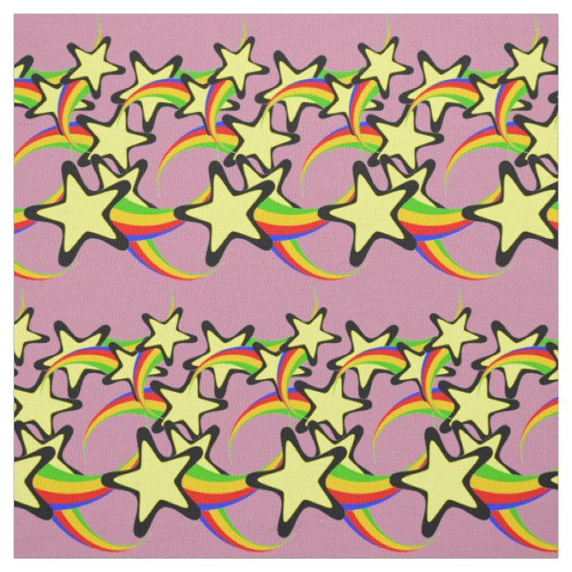 Rainbow Shooting Stars Thunder_Cove  Fabric (Swatch)