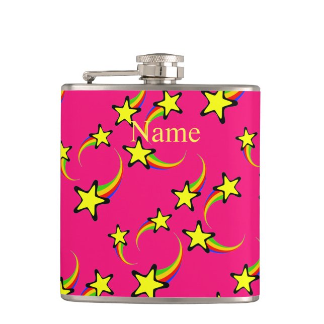 Rainbow Shooting Stars Thunder_Cove  Hip Flask (Front)