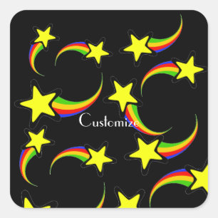 Rainbow Shooting Stars Thunder_Cove Square Sticker