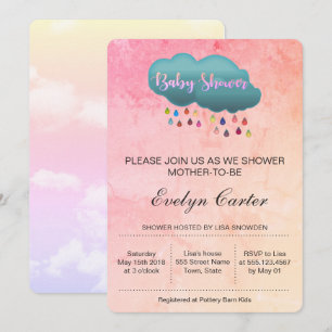 RAINBOW SHOWER CLOUD / BABY SHOWER INVITATION