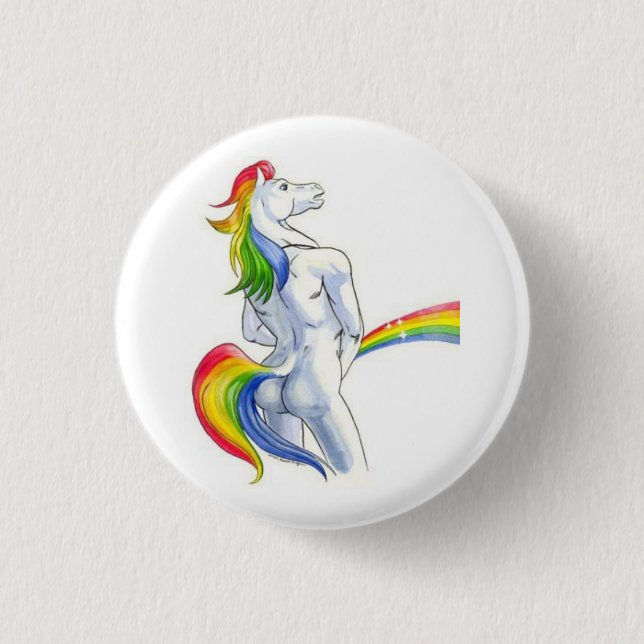 Rainbow Showers 1 Inch Round Button (Front)