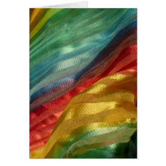 Rainbow Silk Multicolored Fabric Photo Card