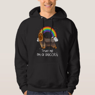 Rainbow Silky Terrier Trust Me Im A Unicorn Dog Hoodie